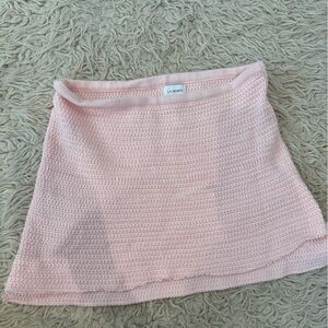 La Hearts Pink Ribbed A-Line Mini Skirt